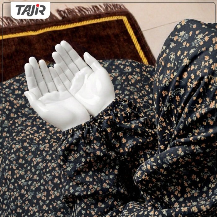 Namaz Chaddar ( Large)- Black floral