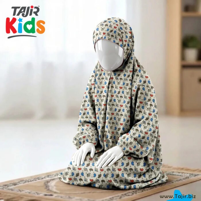 Namaz Chaddar ( Kids )-Doodles white