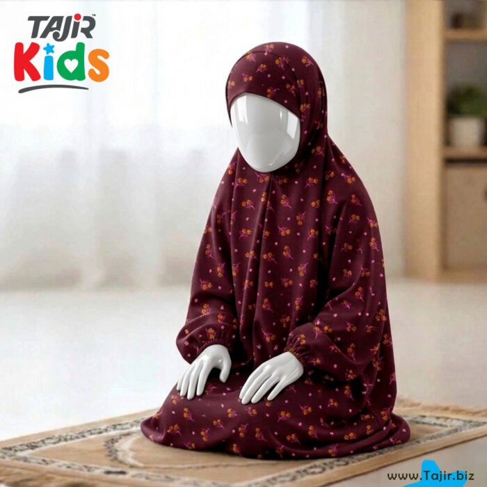 Namaz Chaddar ( Kids )-Maroon Ditsy