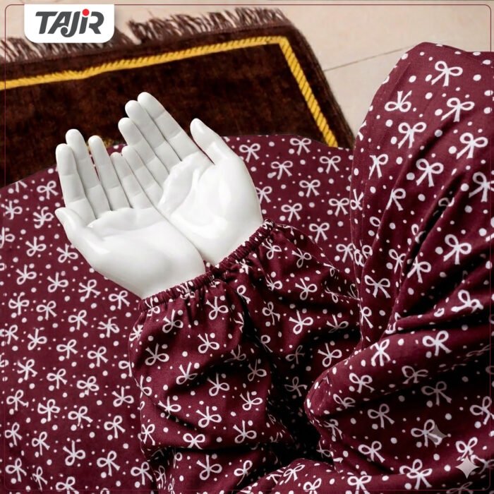 Namaz Chaddar(Large)-Maroon Bow