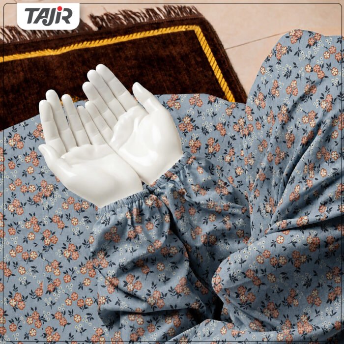 Namaz Chaddar(Large)-Grey Blossom